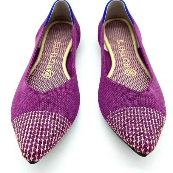 Rothy's The Point Mulberry Rare Retired Slip On Flat Magenta Violet Yellow, W6.5 - Picture 5 of 8